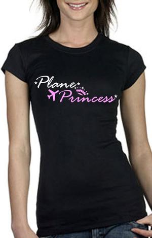 Black Plane Princess Short Sleeve Shirt